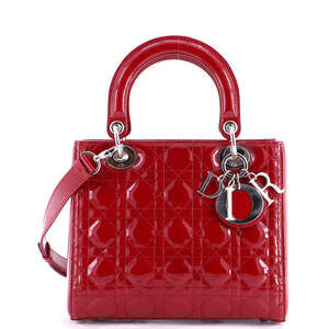 Christian Dior Medium Lady Dior Bag Cannage Quilt Patent